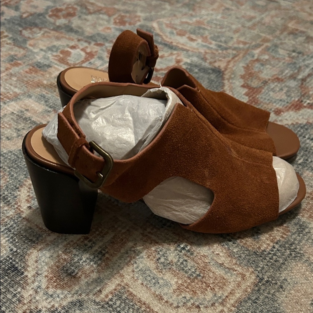 MARKET & SPRUCE Brown Suede Women's Heeled Sandals STITCH FIX SIZE 7.5